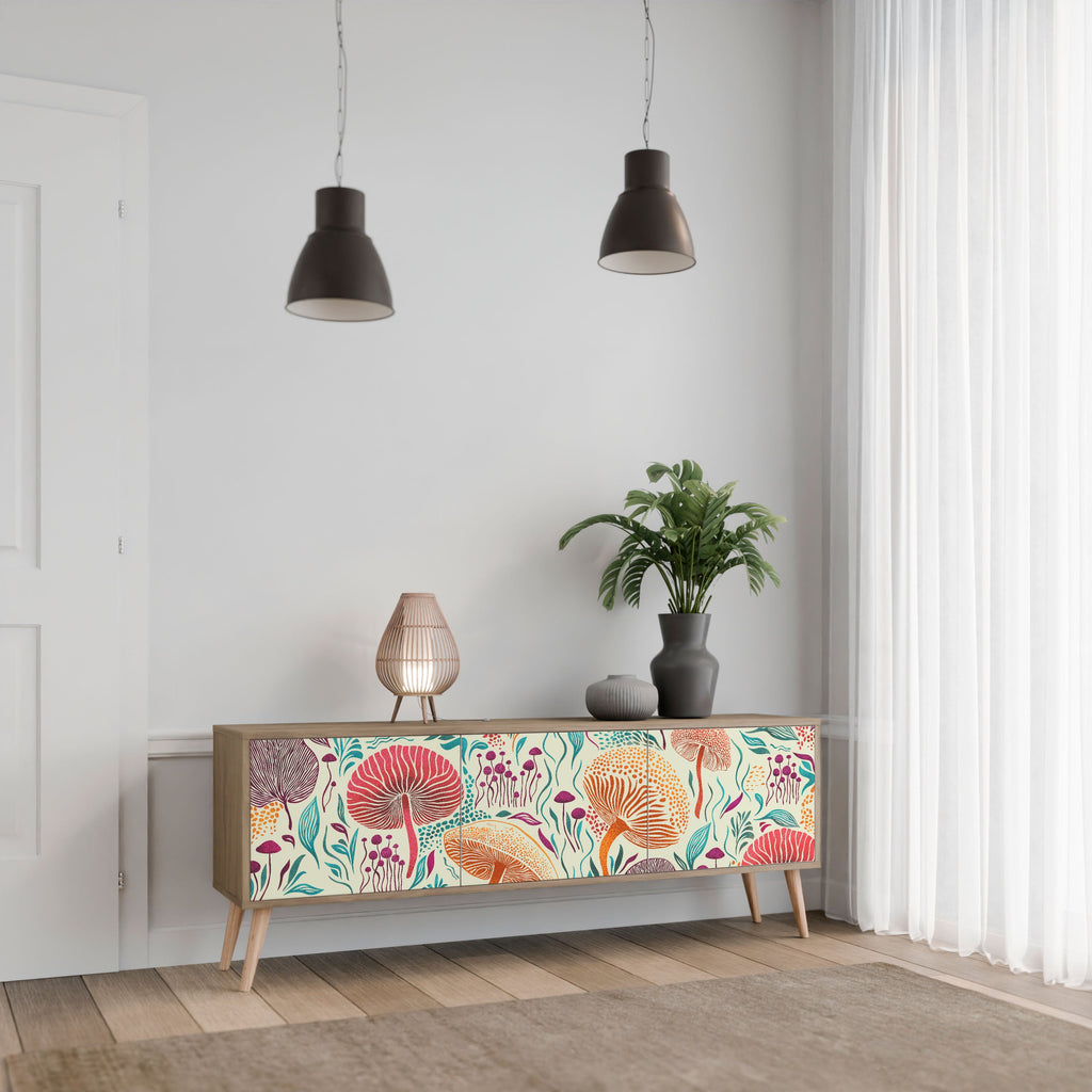 FUNGUS FANTASY Móvel de TV com 3 Portas em Efeito Carvalho