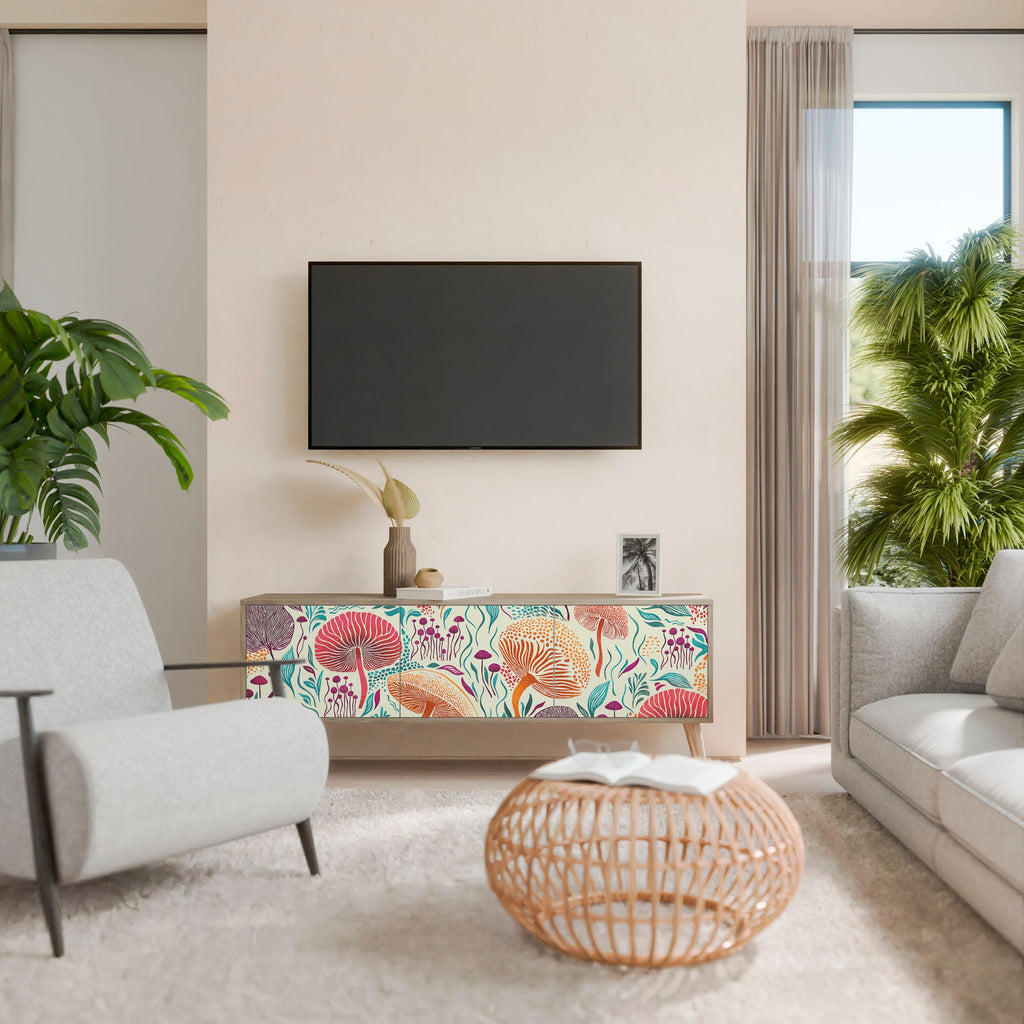 FUNGUS FANTASY Móvel de TV com 3 Portas em Efeito Carvalho