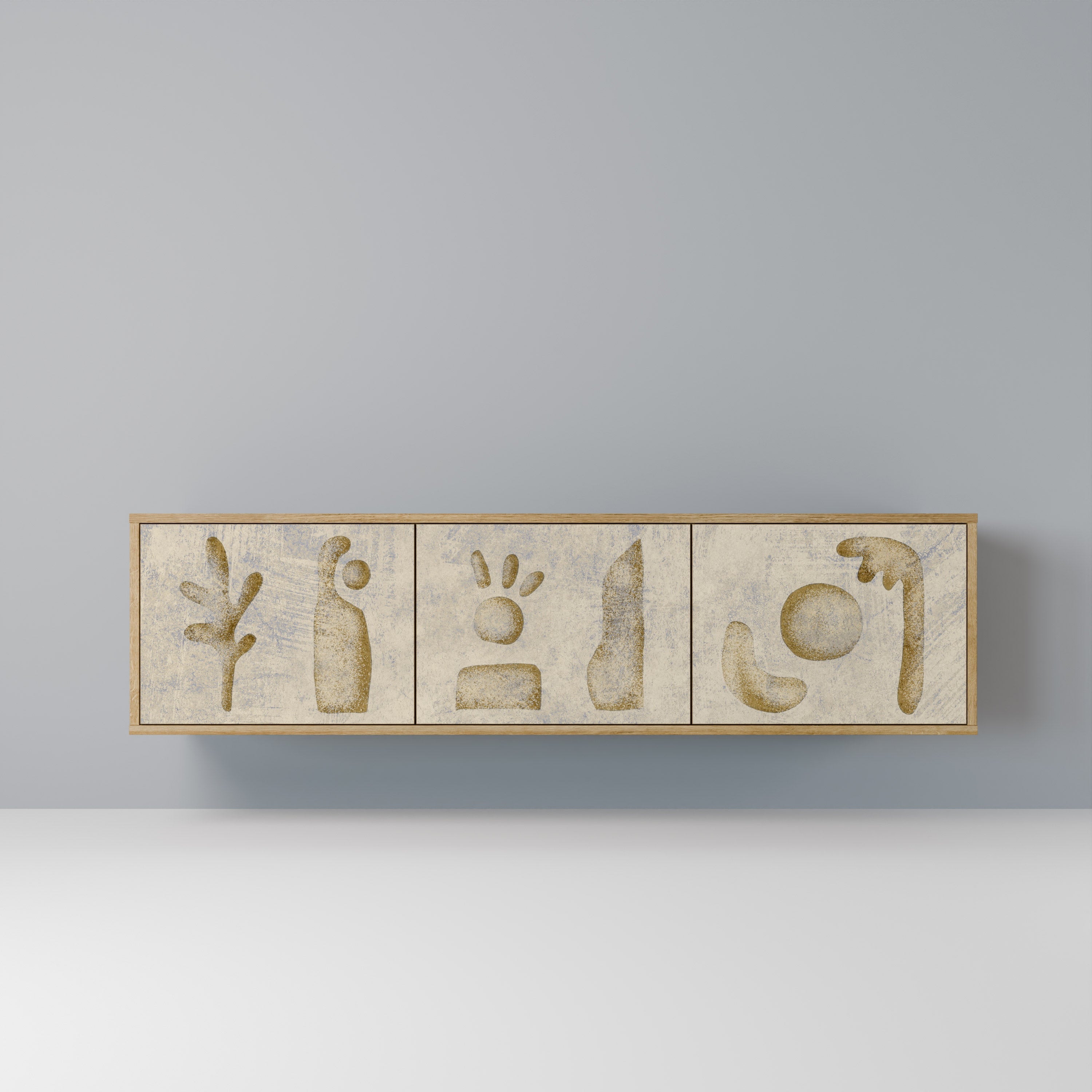 SAND SCULPTURES Móvel de TV com 3 Portas em Efeito Carvalho