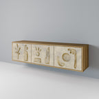 SAND SCULPTURES Móvel de TV com 3 Portas em Efeito Carvalho