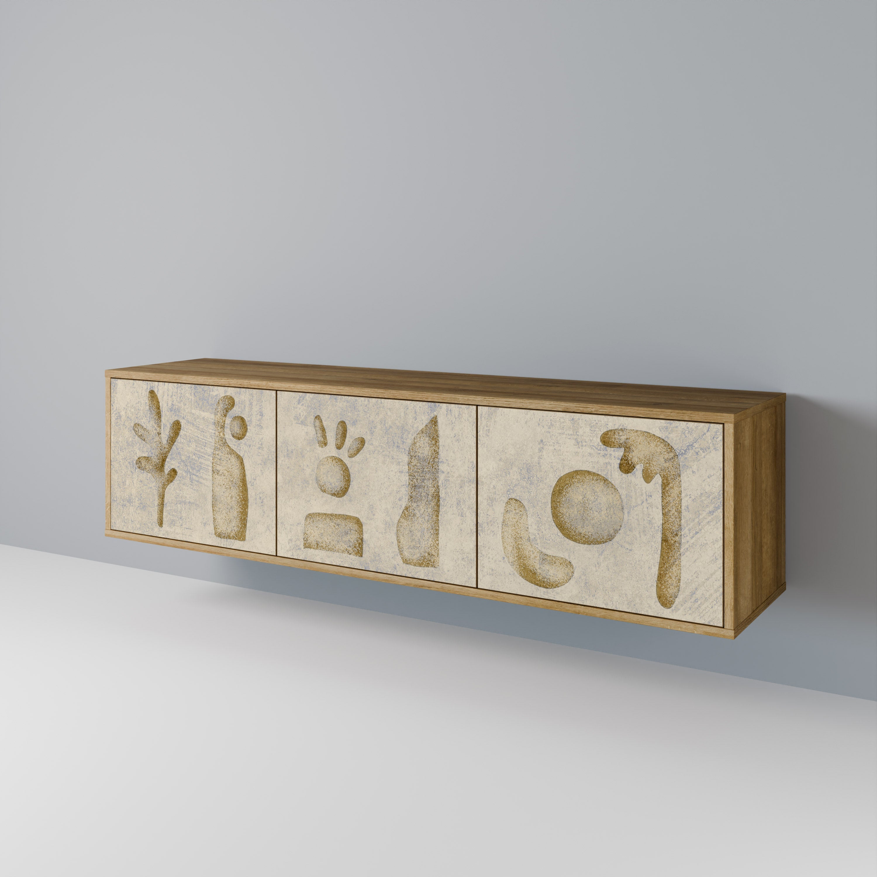 SAND SCULPTURES Móvel de TV com 3 Portas em Efeito Carvalho