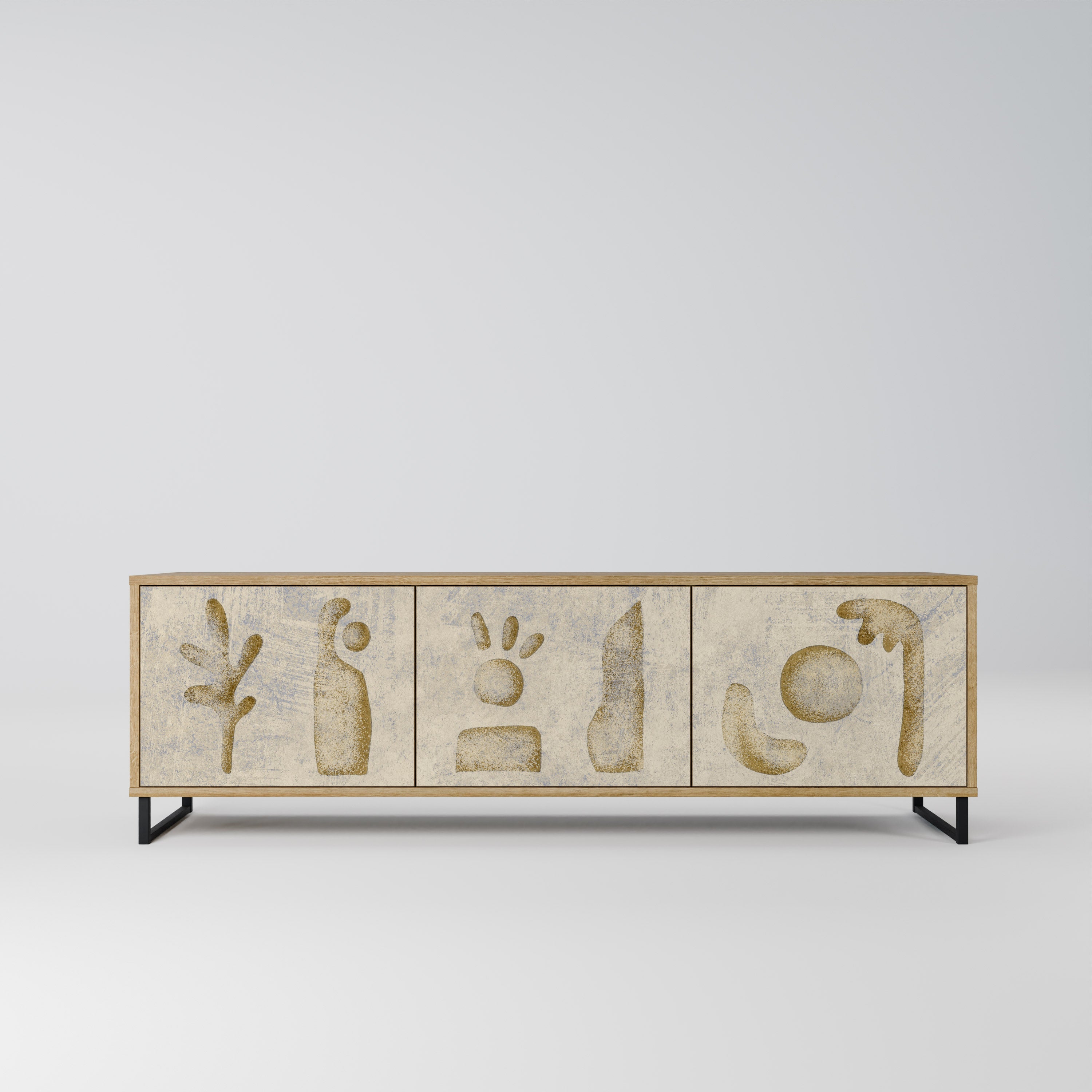 SAND SCULPTURES Móvel de TV com 3 Portas em Efeito Carvalho