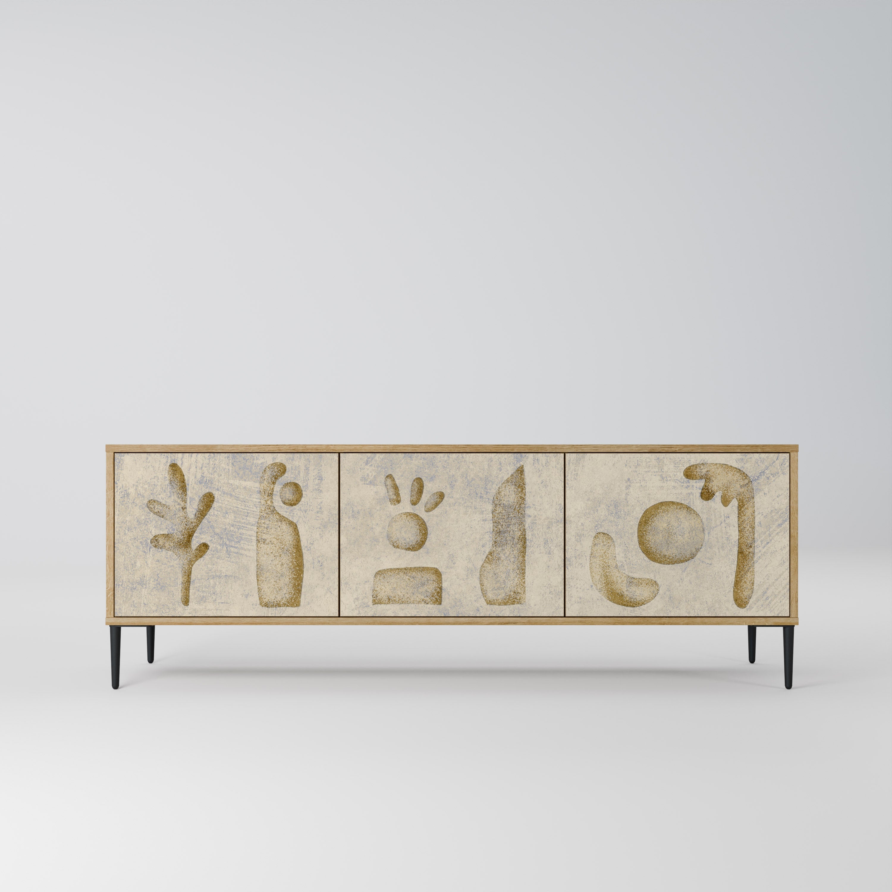 SAND SCULPTURES Móvel de TV com 3 Portas em Efeito Carvalho