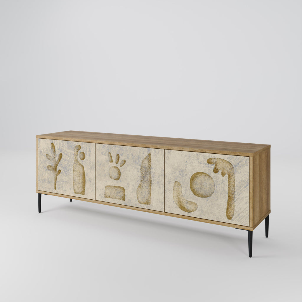 SAND SCULPTURES Móvel de TV com 3 Portas em Efeito Carvalho