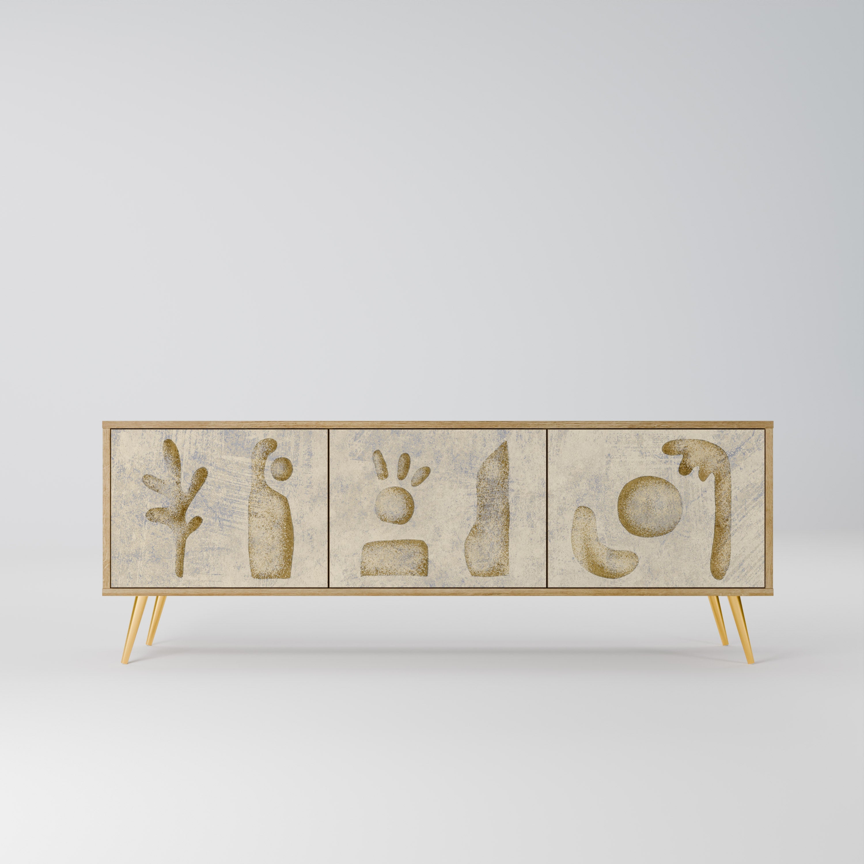 SAND SCULPTURES Móvel de TV com 3 Portas em Efeito Carvalho