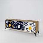 CITRUS BLACK AND WHITE Móvel de TV com 3 Portas em Efeito Carvalho