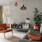 CITRUS BLACK AND WHITE Móvel de TV com 3 Portas em Efeito Carvalho