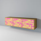 SKATEBOARD ARTISTRY Móvel de TV com 3 Portas em Efeito Carvalho