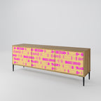 SKATEBOARD ARTISTRY Móvel de TV com 3 Portas em Efeito Carvalho