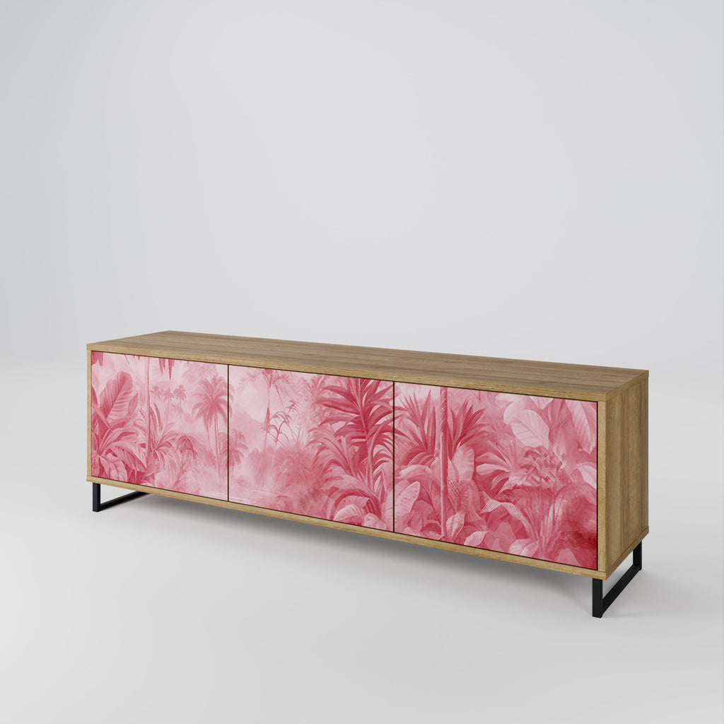 SWEET TROPICS Móvel de TV com 3 Portas em Efeito Carvalho