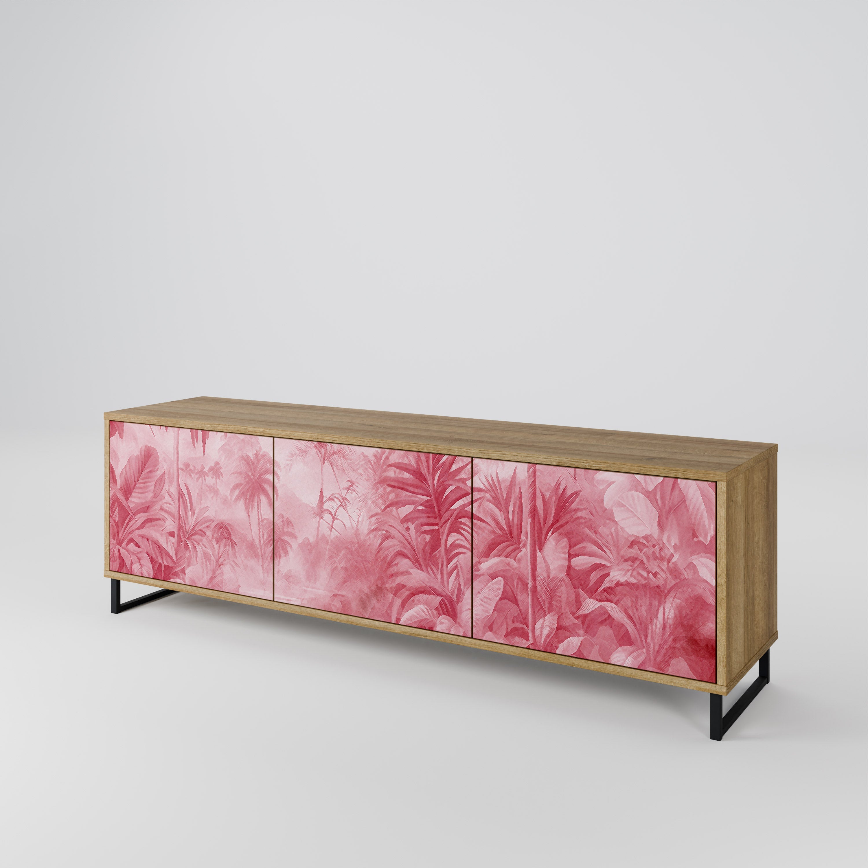 SWEET TROPICS Móvel de TV com 3 Portas em Efeito Carvalho