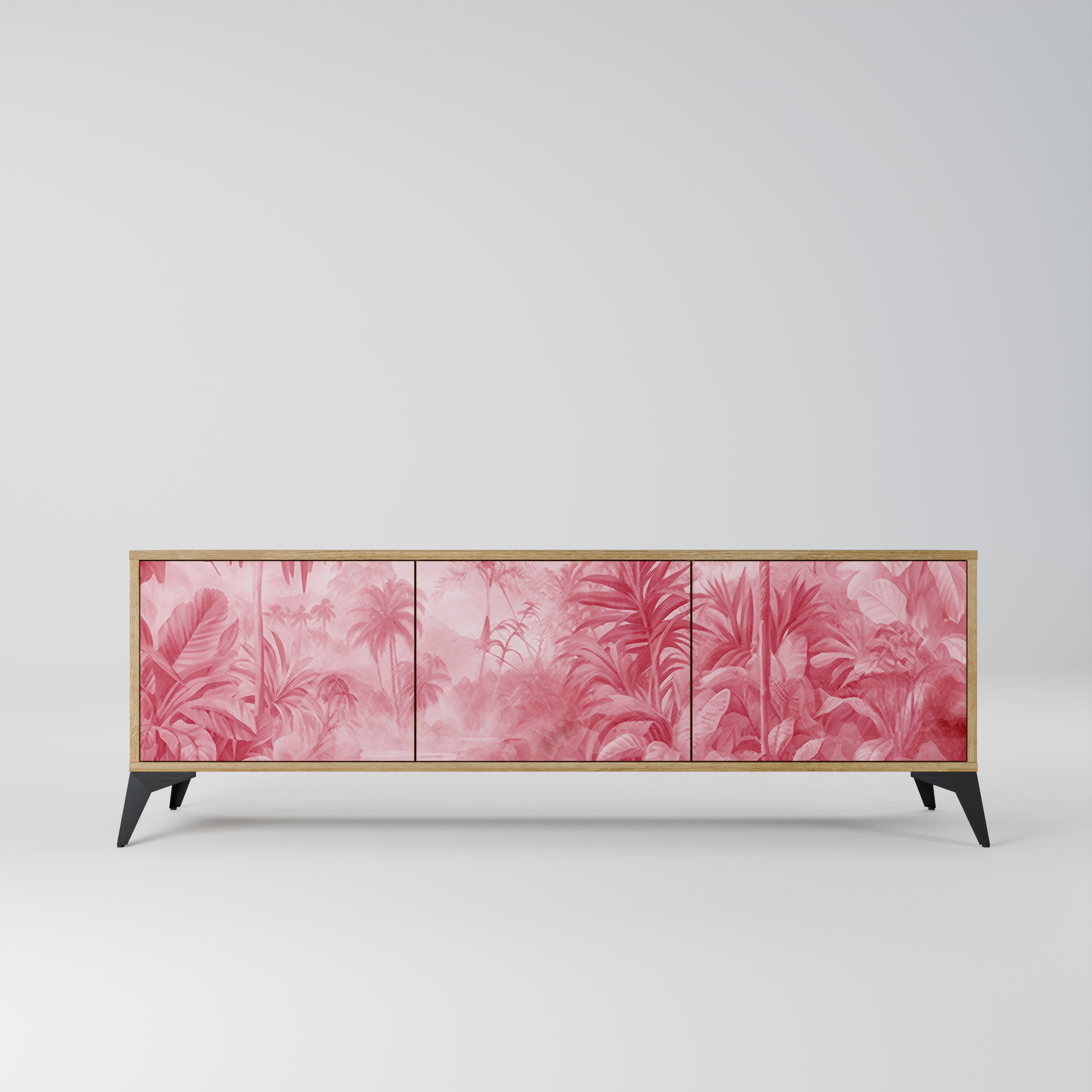 SWEET TROPICS Móvel de TV com 3 Portas em Efeito Carvalho