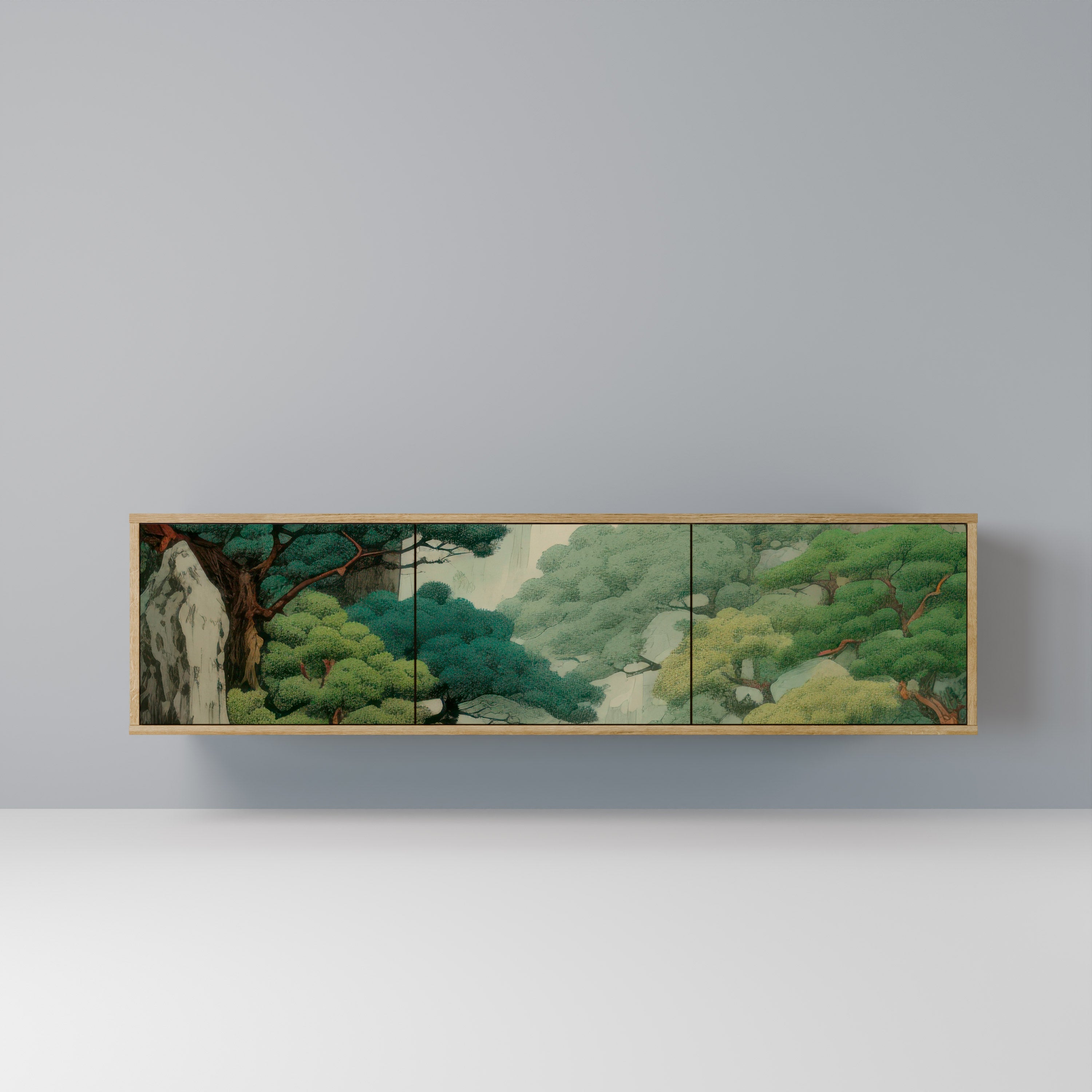 VERDURE ABYSS Móvel de TV com 3 Portas em Efeito Carvalho