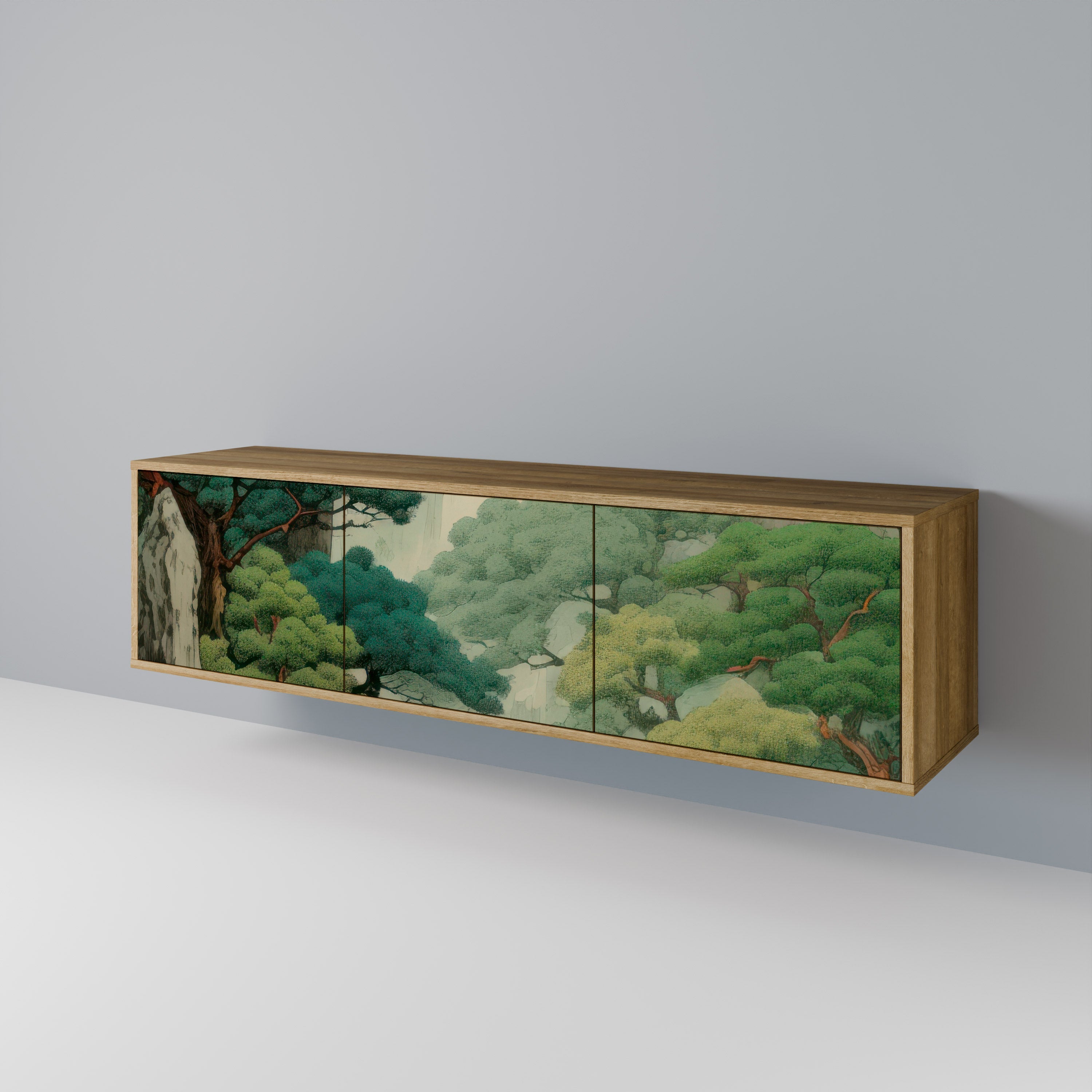 VERDURE ABYSS Móvel de TV com 3 Portas em Efeito Carvalho