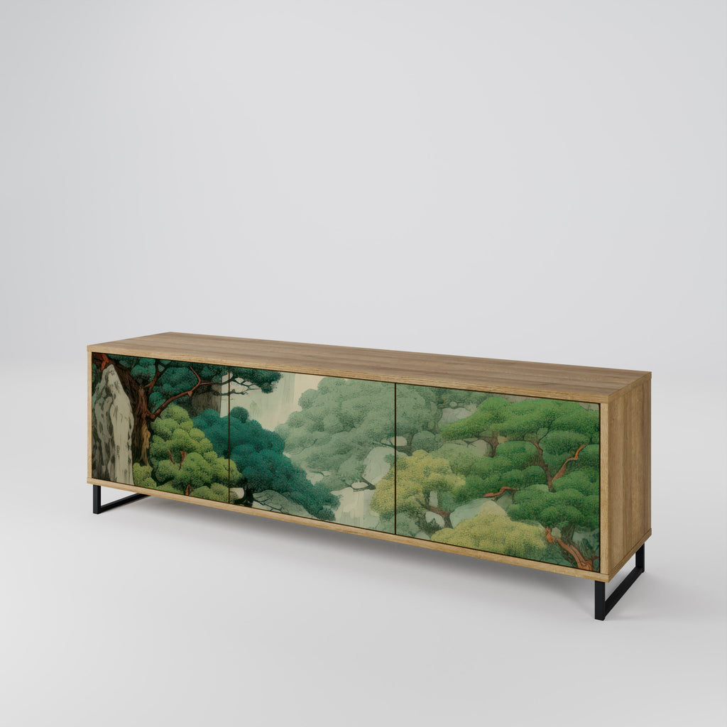 VERDURE ABYSS Móvel de TV com 3 Portas em Efeito Carvalho