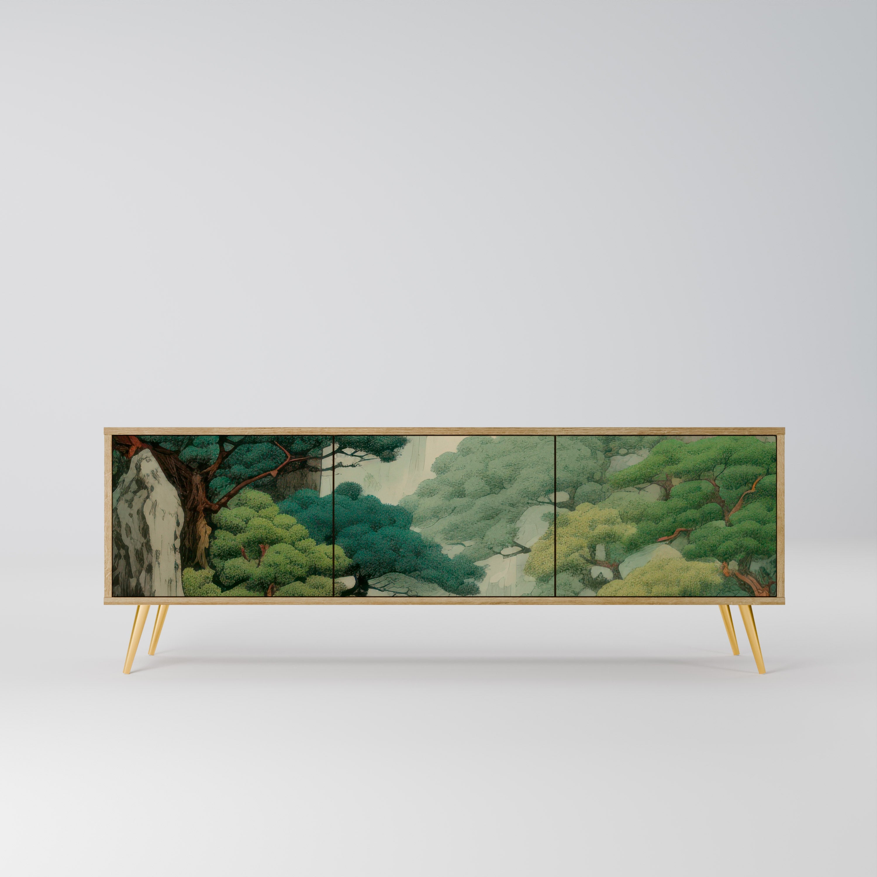 VERDURE ABYSS Móvel de TV com 3 Portas em Efeito Carvalho