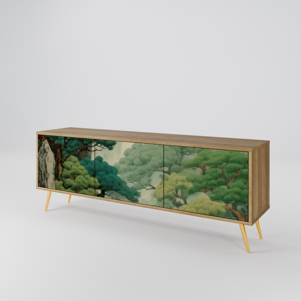 VERDURE ABYSS Móvel de TV com 3 Portas em Efeito Carvalho