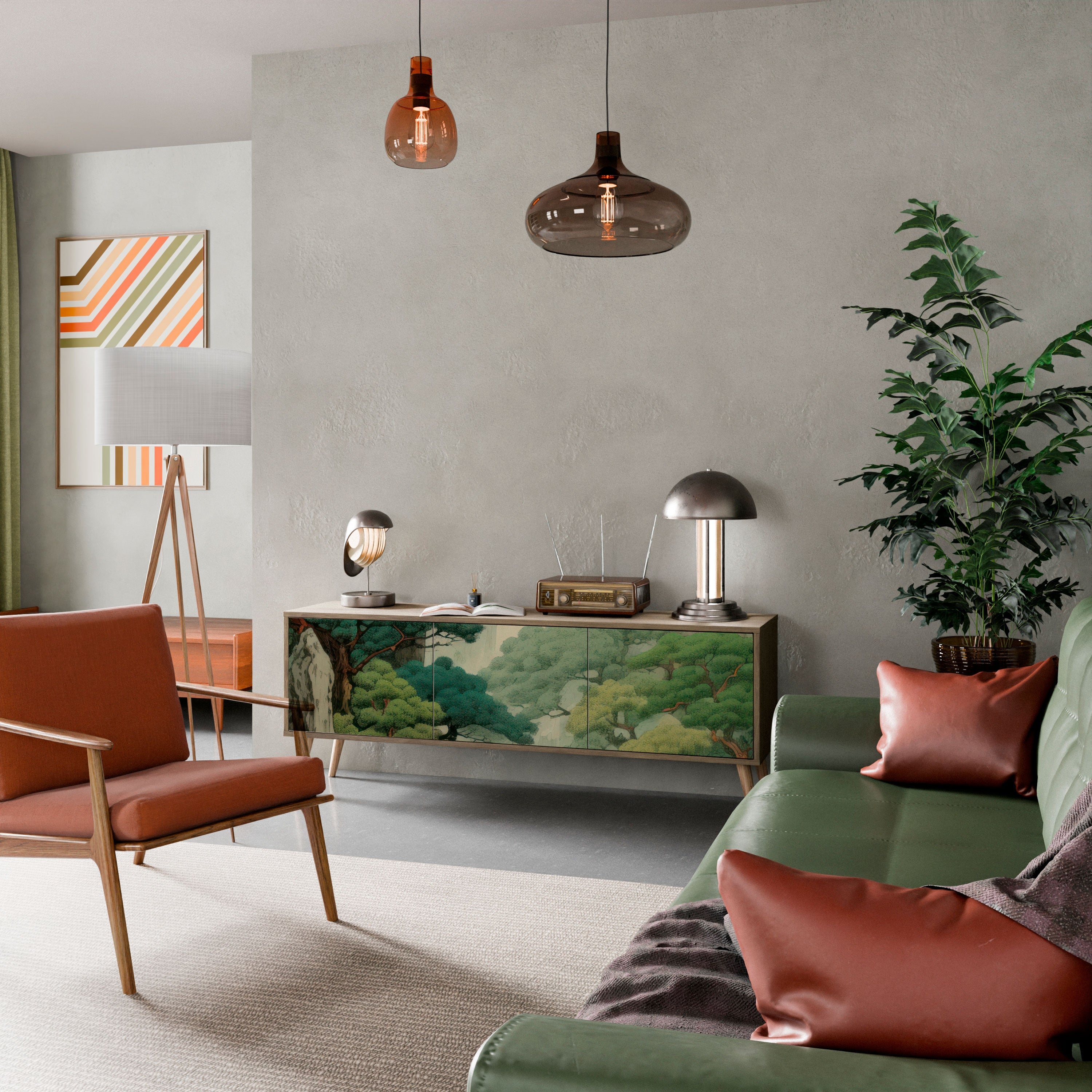 VERDURE ABYSS Móvel de TV com 3 Portas em Efeito Carvalho