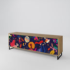 FESTIVE PLEASURES Móvel de TV com 3 Portas em Efeito Carvalho