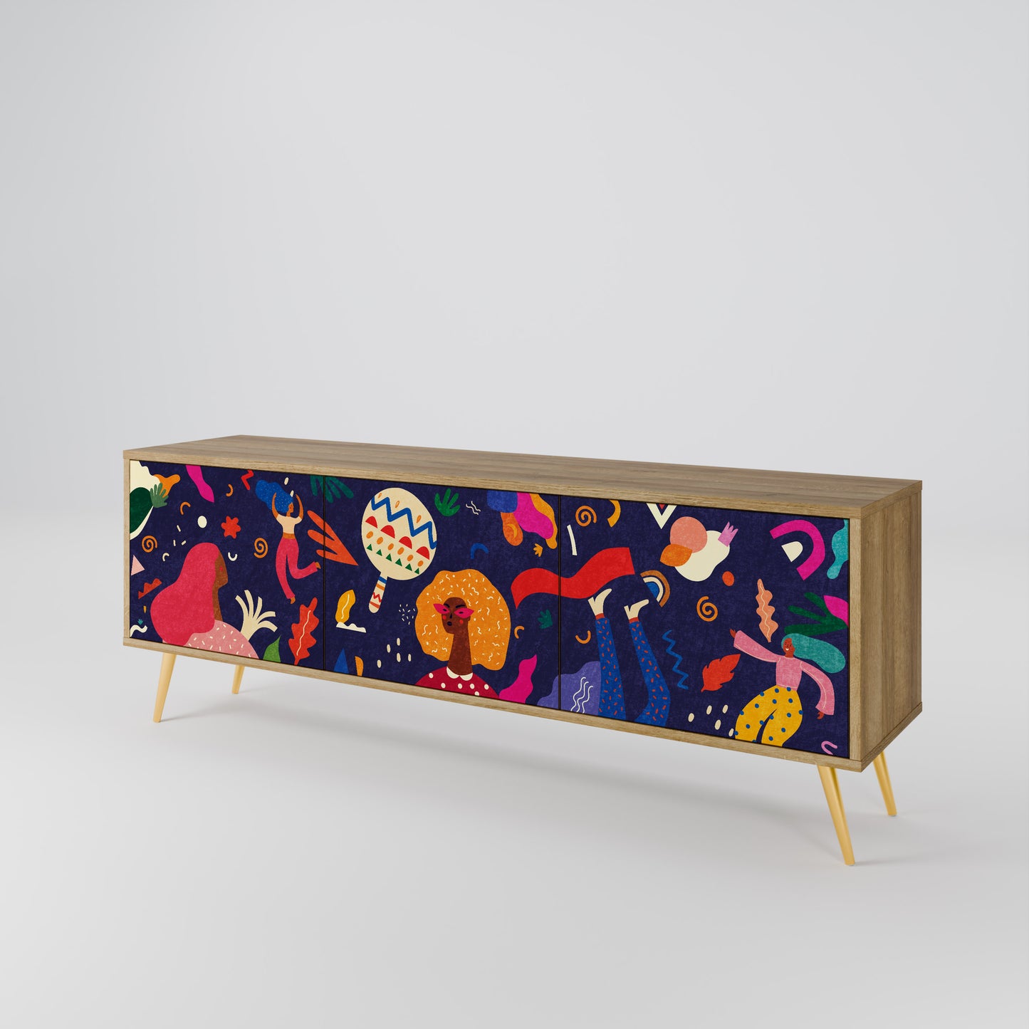FESTIVE PLEASURES 3-Door TV Cabinet