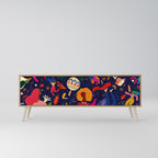 FESTIVE PLEASURES Móvel de TV com 3 Portas em Efeito Carvalho