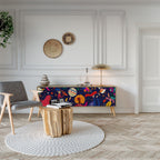 FESTIVE PLEASURES Móvel de TV com 3 Portas em Efeito Carvalho