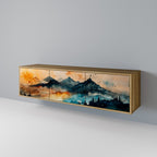 OMINOUS MOUNTAINS Móvel de TV com 3 Portas em Efeito Carvalho