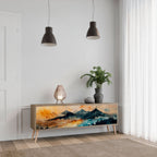 OMINOUS MOUNTAINS Móvel de TV com 3 Portas em Efeito Carvalho