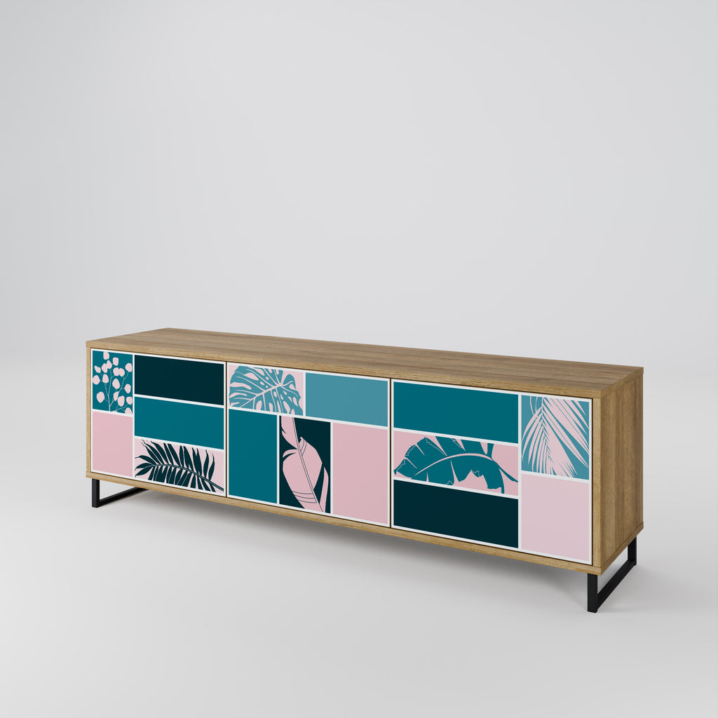 COMBINATION OF SHAPES Móvel de TV com 3 Portas em Efeito Carvalho