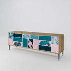 COMBINATION OF SHAPES Móvel de TV com 3 Portas em Efeito Carvalho