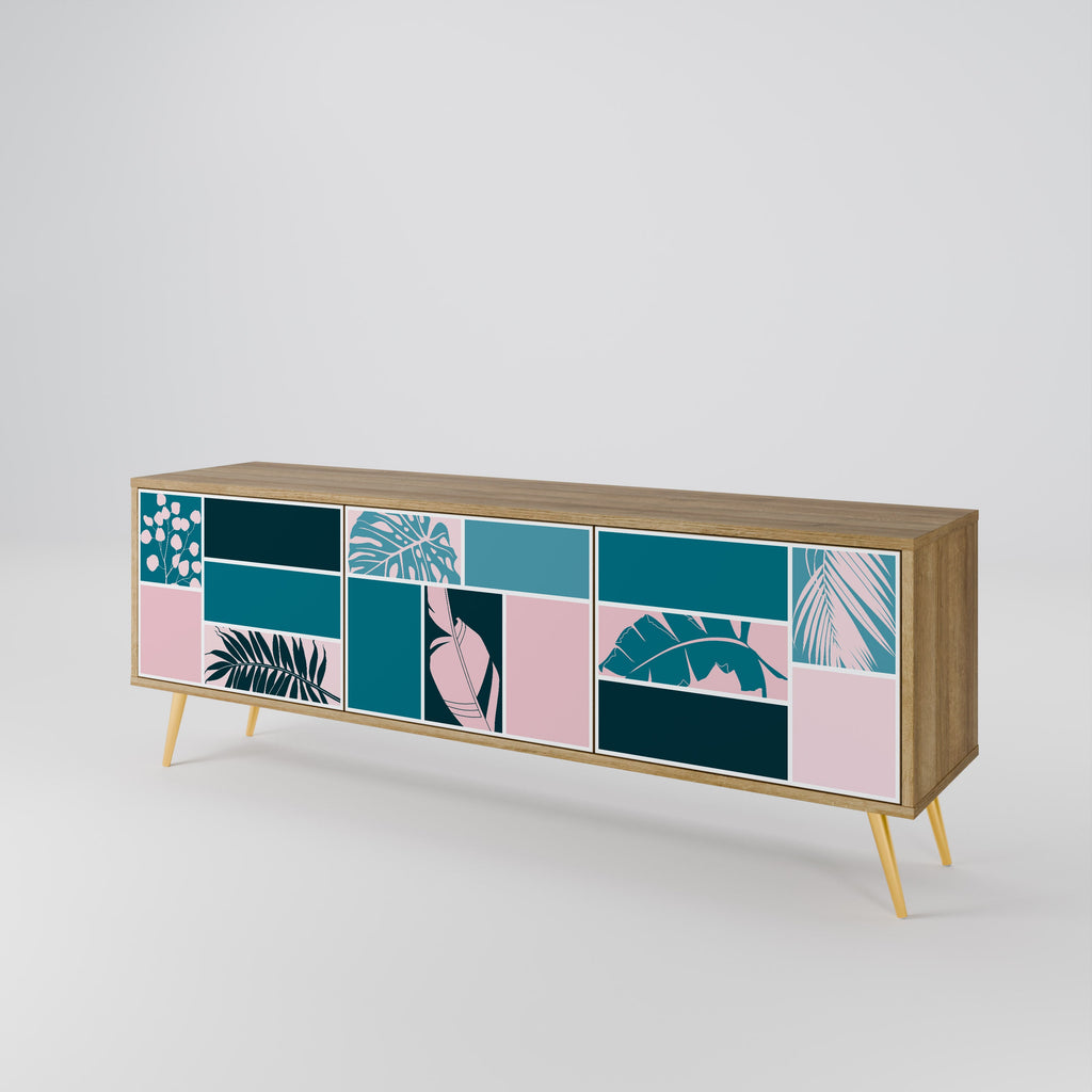 COMBINATION OF SHAPES Móvel de TV com 3 Portas em Efeito Carvalho