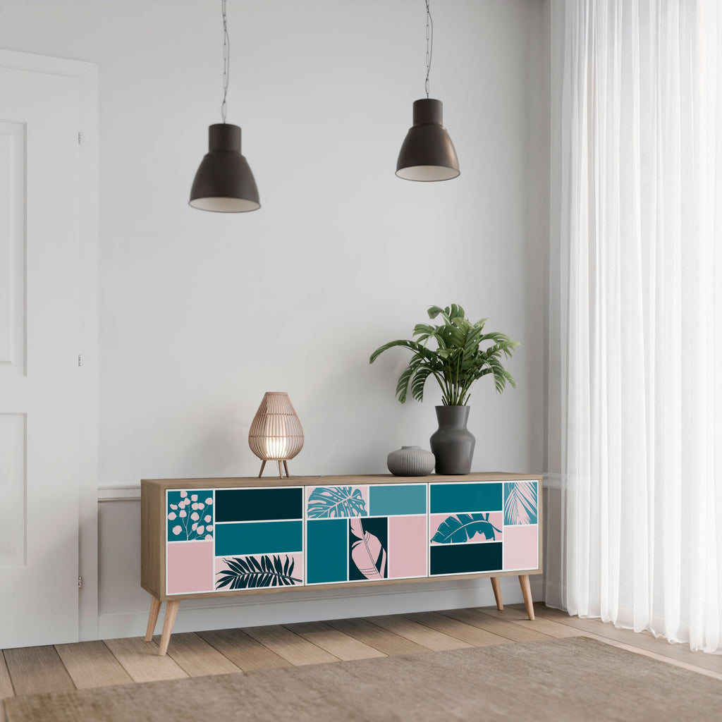 COMBINATION OF SHAPES Móvel de TV com 3 Portas em Efeito Carvalho