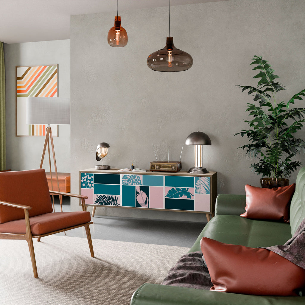 COMBINATION OF SHAPES Móvel de TV com 3 Portas em Efeito Carvalho