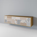 TROPICAL SHAPES Móvel de TV com 3 Portas em Efeito Carvalho