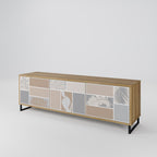 TROPICAL SHAPES Móvel de TV com 3 Portas em Efeito Carvalho