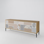 TROPICAL SHAPES Móvel de TV com 3 Portas em Efeito Carvalho