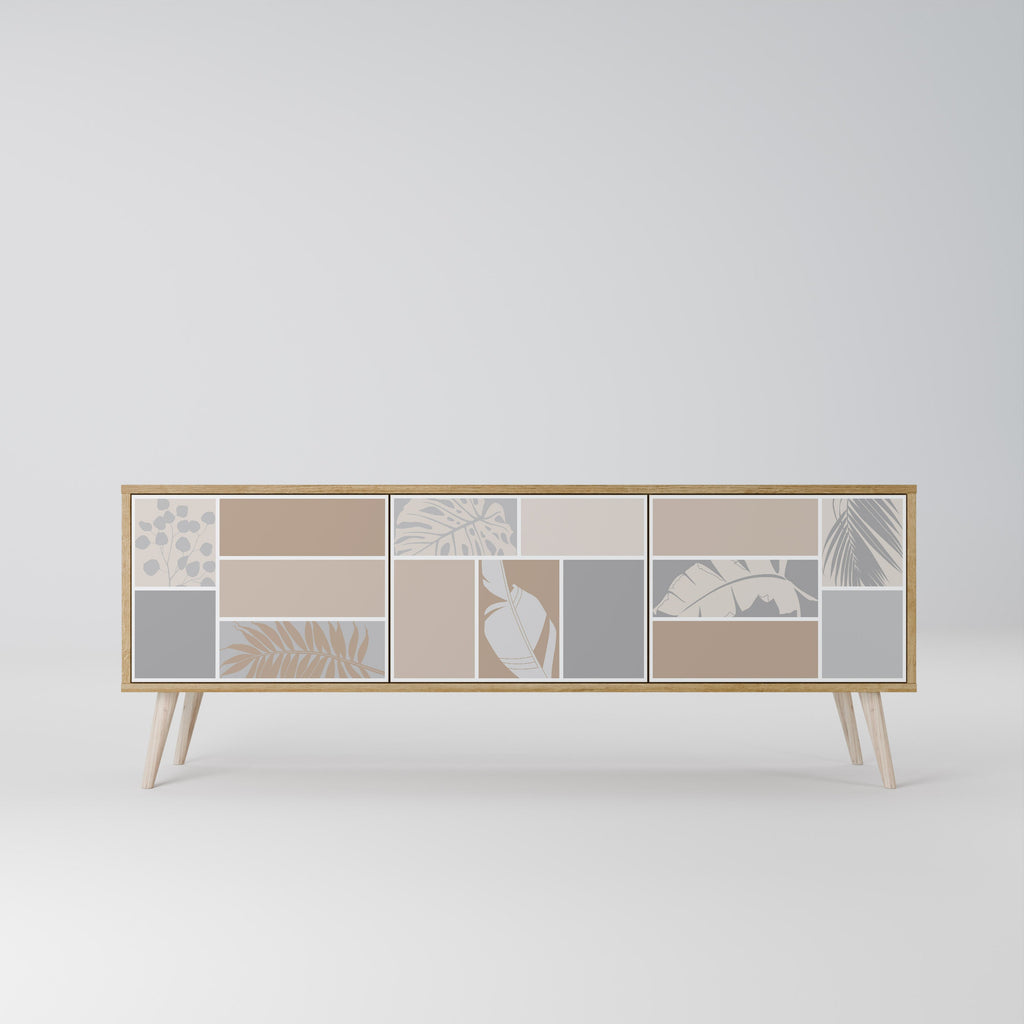 TROPICAL SHAPES Móvel de TV com 3 Portas em Efeito Carvalho