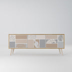 TROPICAL SHAPES Móvel de TV com 3 Portas em Efeito Carvalho