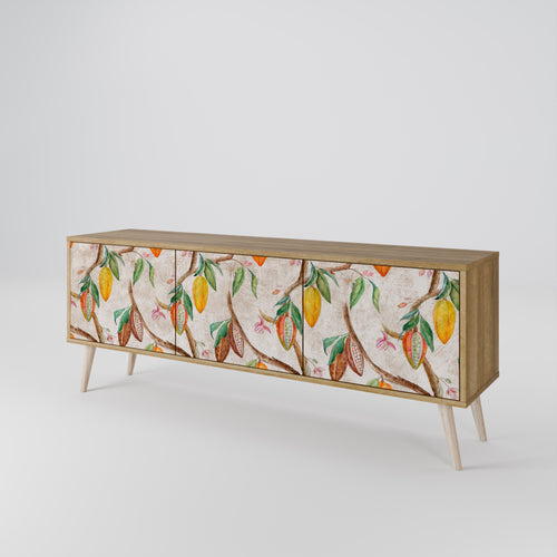 COCOA FRUITS 3-Door TV Stand in Oak Effect