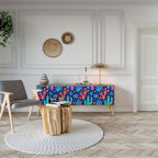 CACTUS VIBES Móvel de TV com 3 Portas em Efeito Carvalho