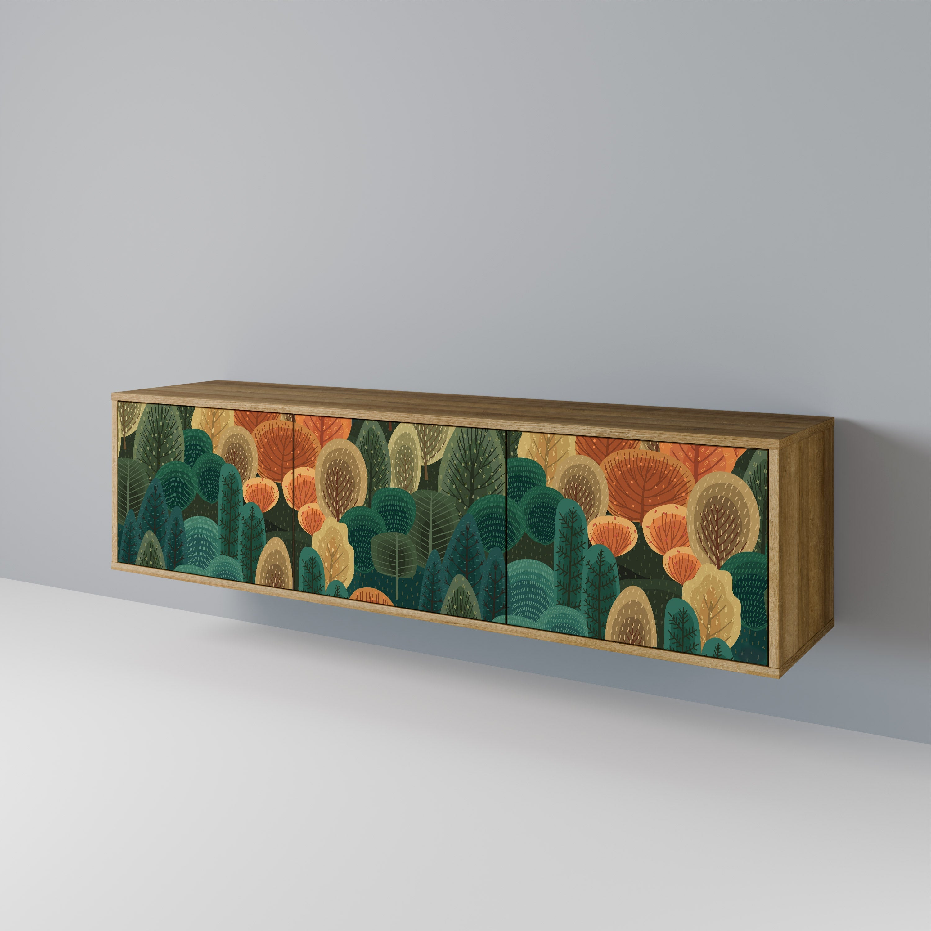 AUTUMN KALEIDOSCOPE Móvel de TV com 3 Portas em Efeito Carvalho