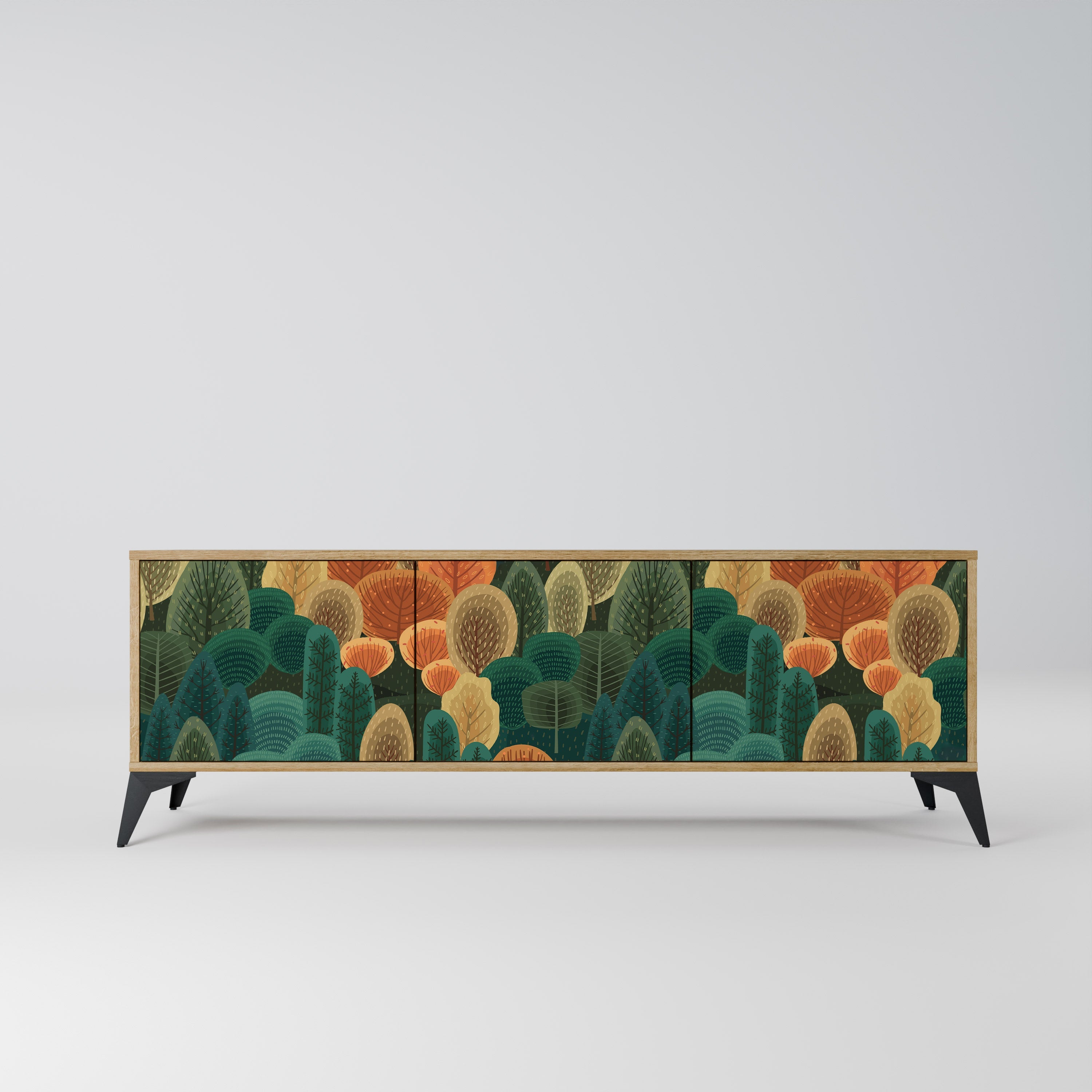 AUTUMN KALEIDOSCOPE Móvel de TV com 3 Portas em Efeito Carvalho