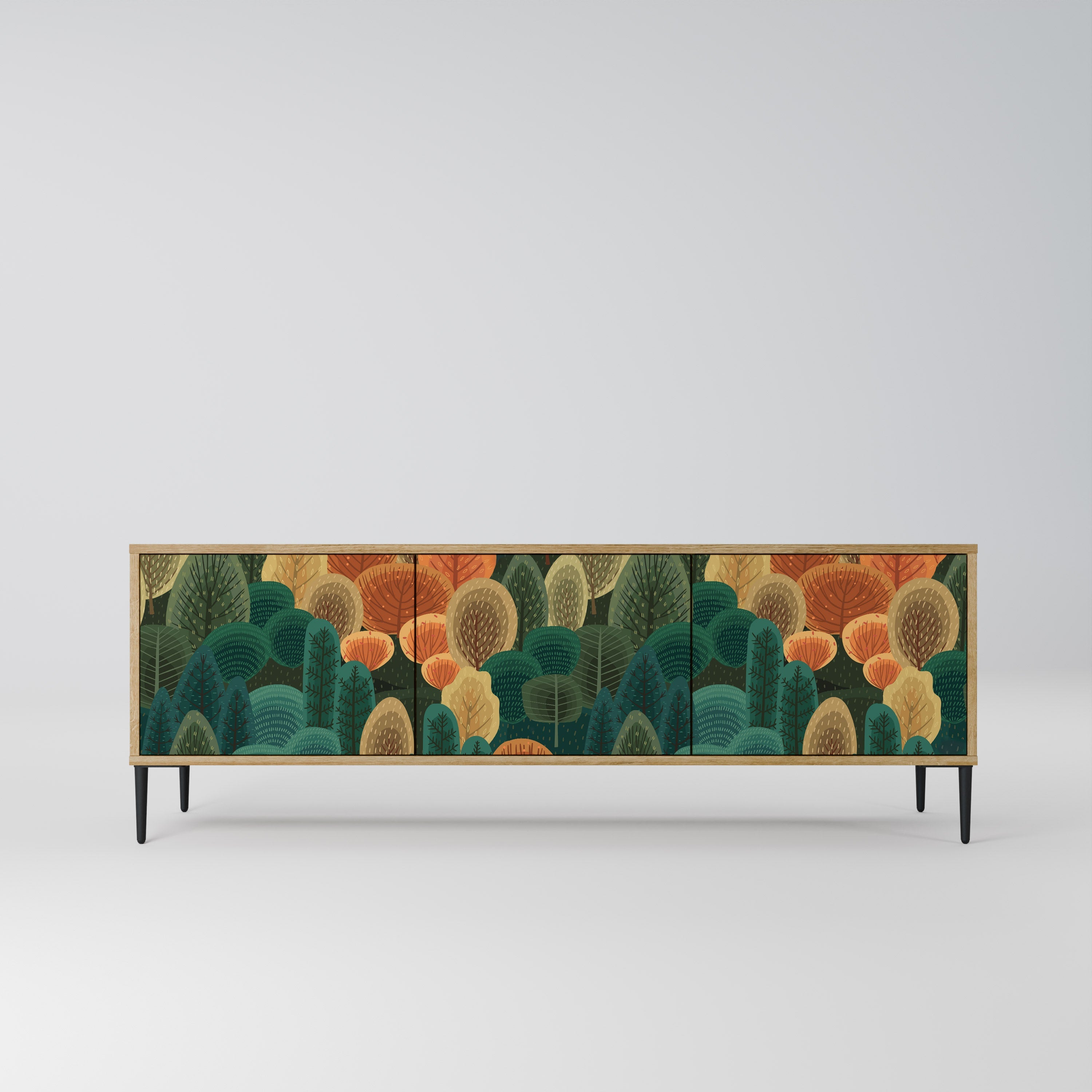 AUTUMN KALEIDOSCOPE Móvel de TV com 3 Portas em Efeito Carvalho