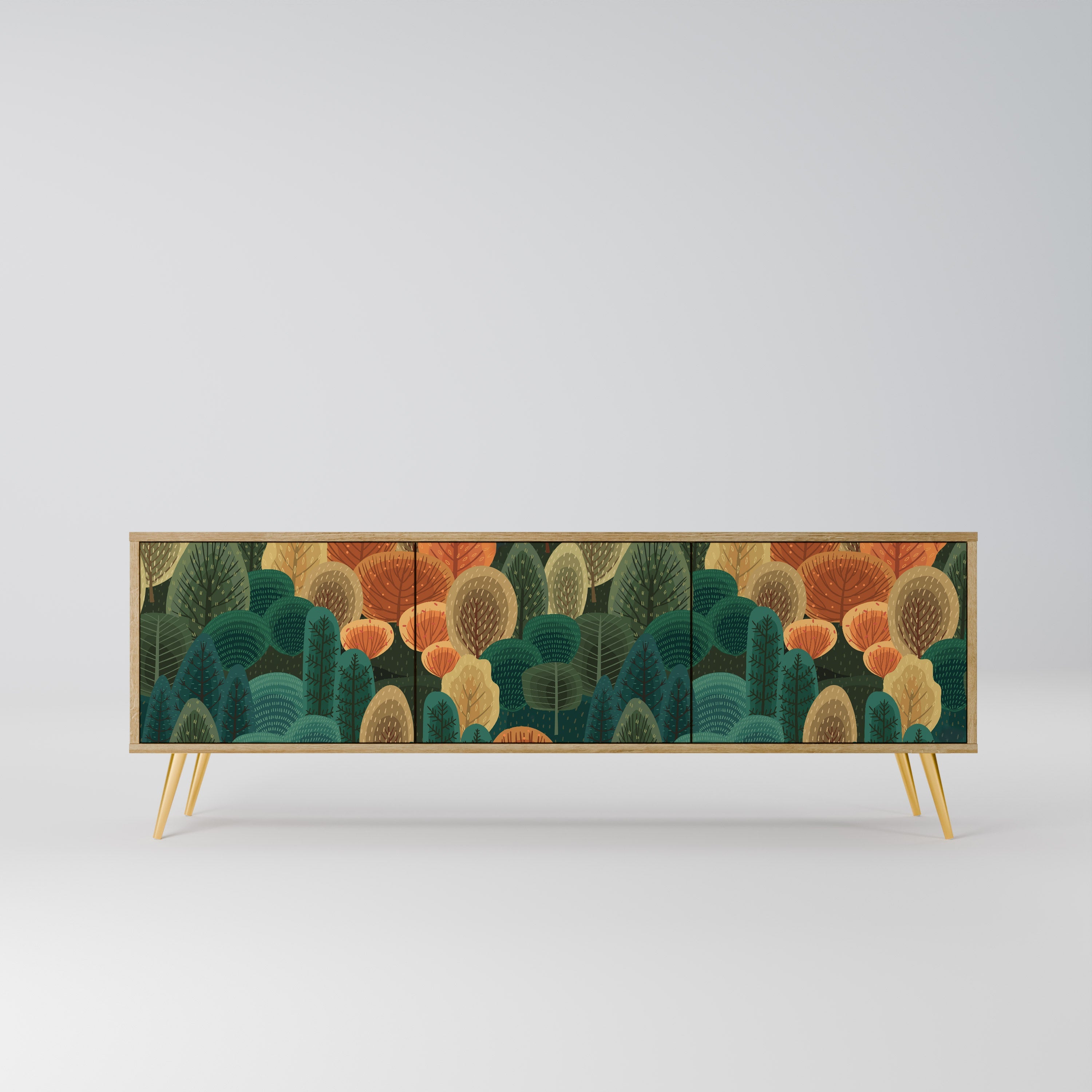 AUTUMN KALEIDOSCOPE Móvel de TV com 3 Portas em Efeito Carvalho