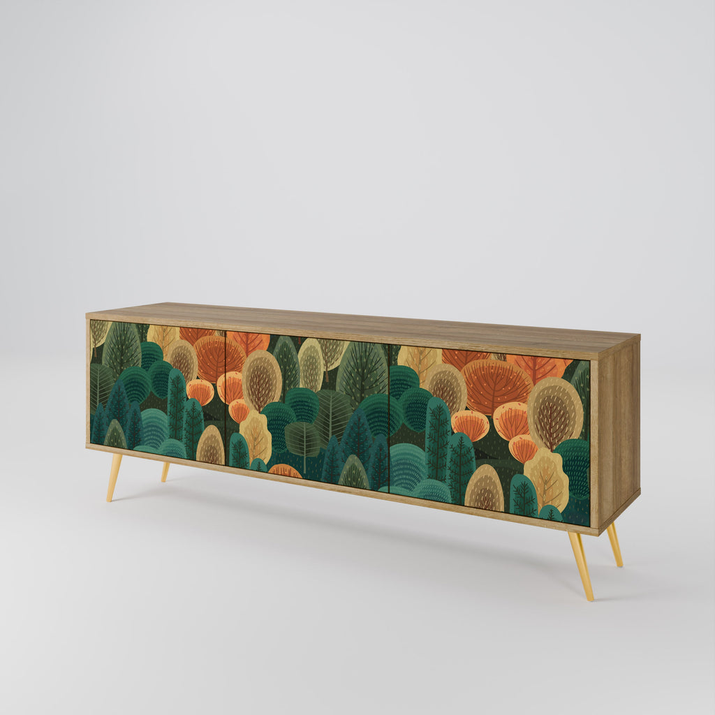 AUTUMN KALEIDOSCOPE Móvel de TV com 3 Portas em Efeito Carvalho