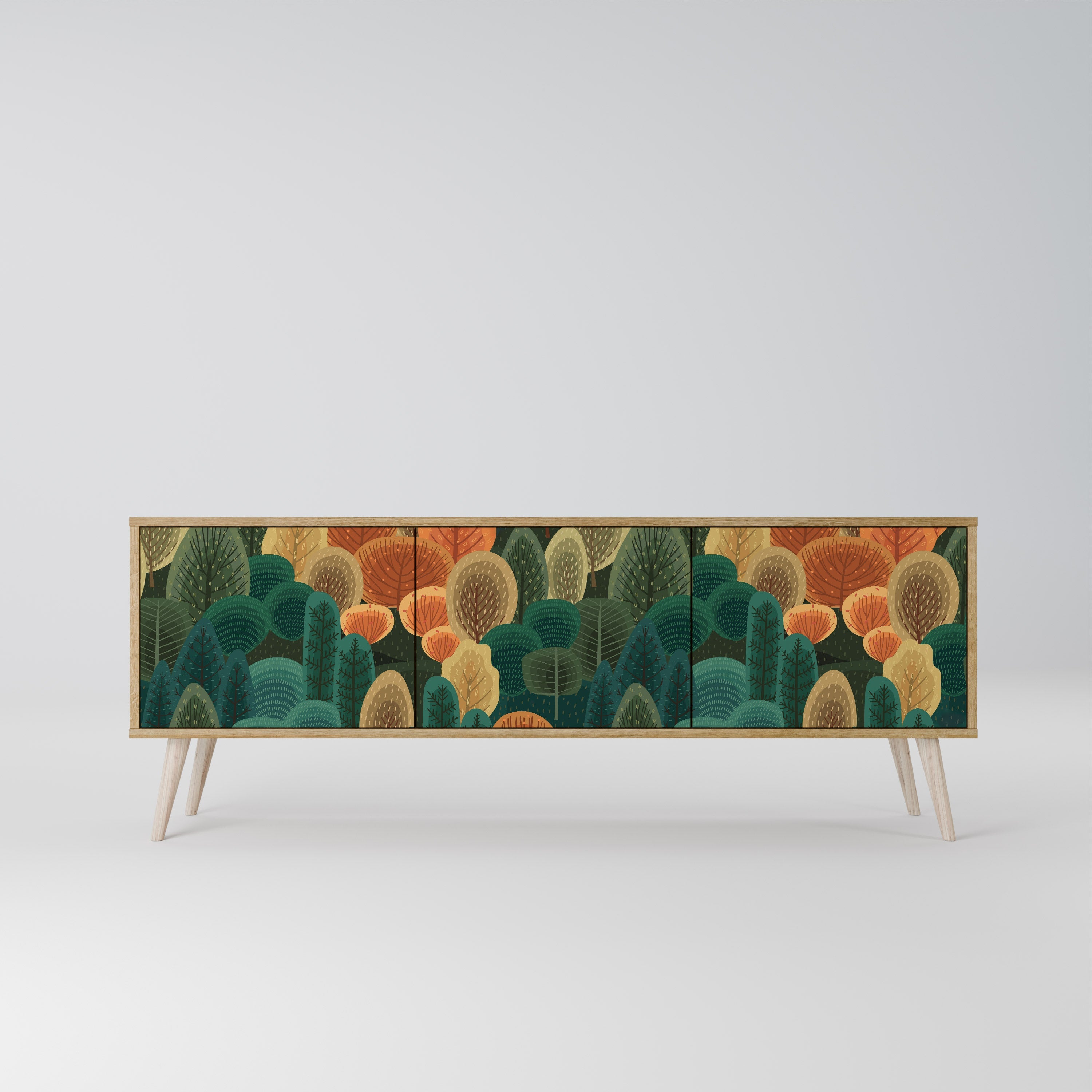 AUTUMN KALEIDOSCOPE Móvel de TV com 3 Portas em Efeito Carvalho