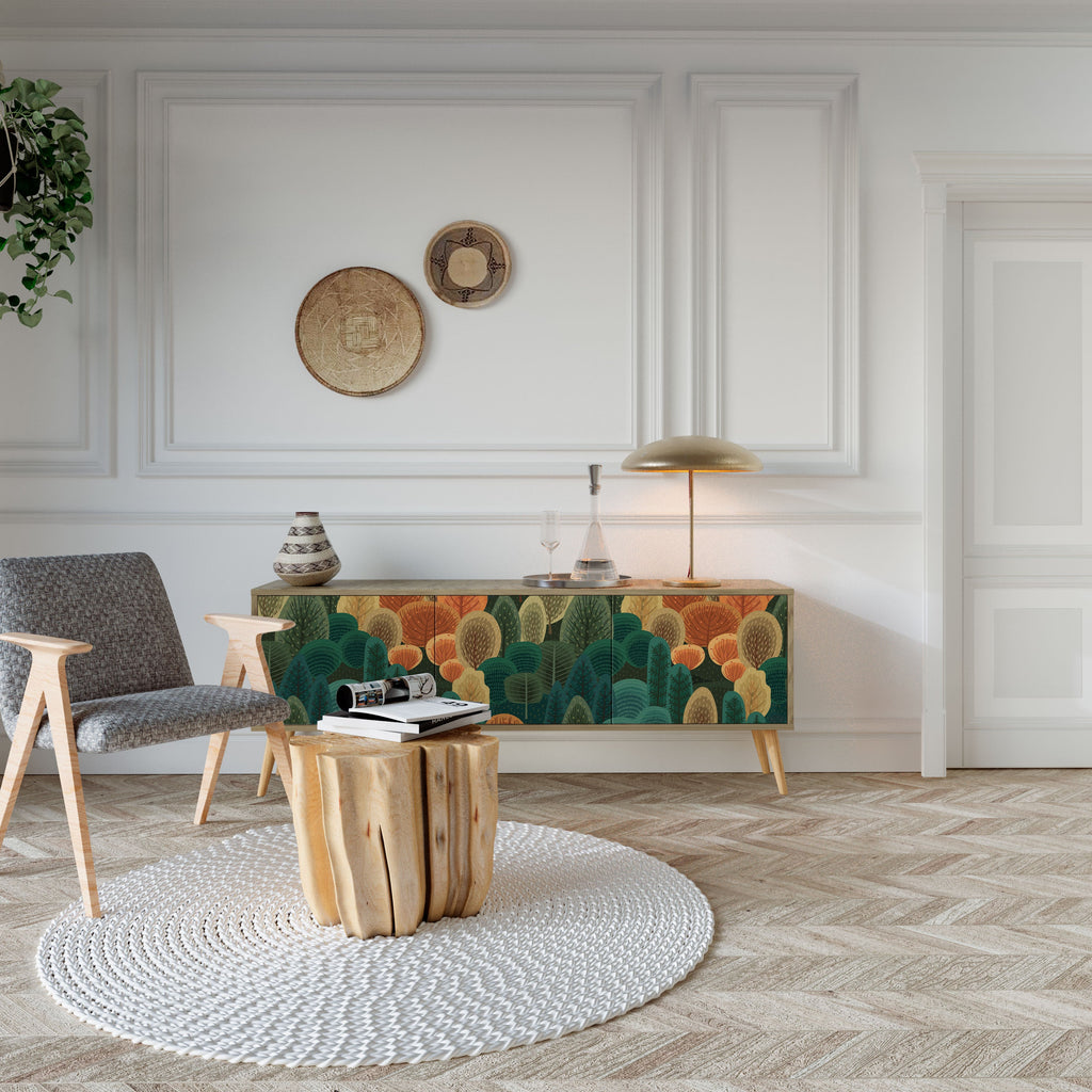 AUTUMN KALEIDOSCOPE Móvel de TV com 3 Portas em Efeito Carvalho