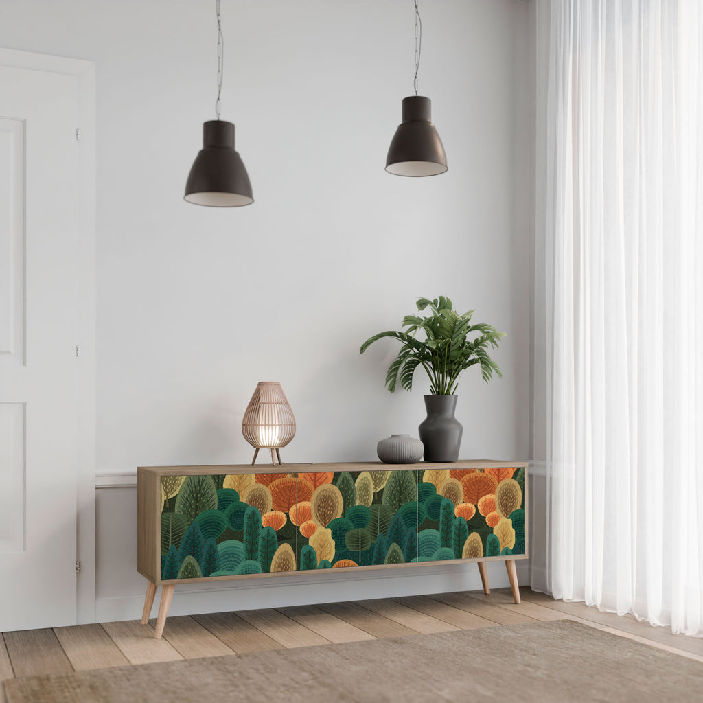 AUTUMN KALEIDOSCOPE Móvel de TV com 3 Portas em Efeito Carvalho