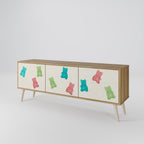 GUMMY BEARS Móvel de TV com 3 Portas em Efeito Carvalho