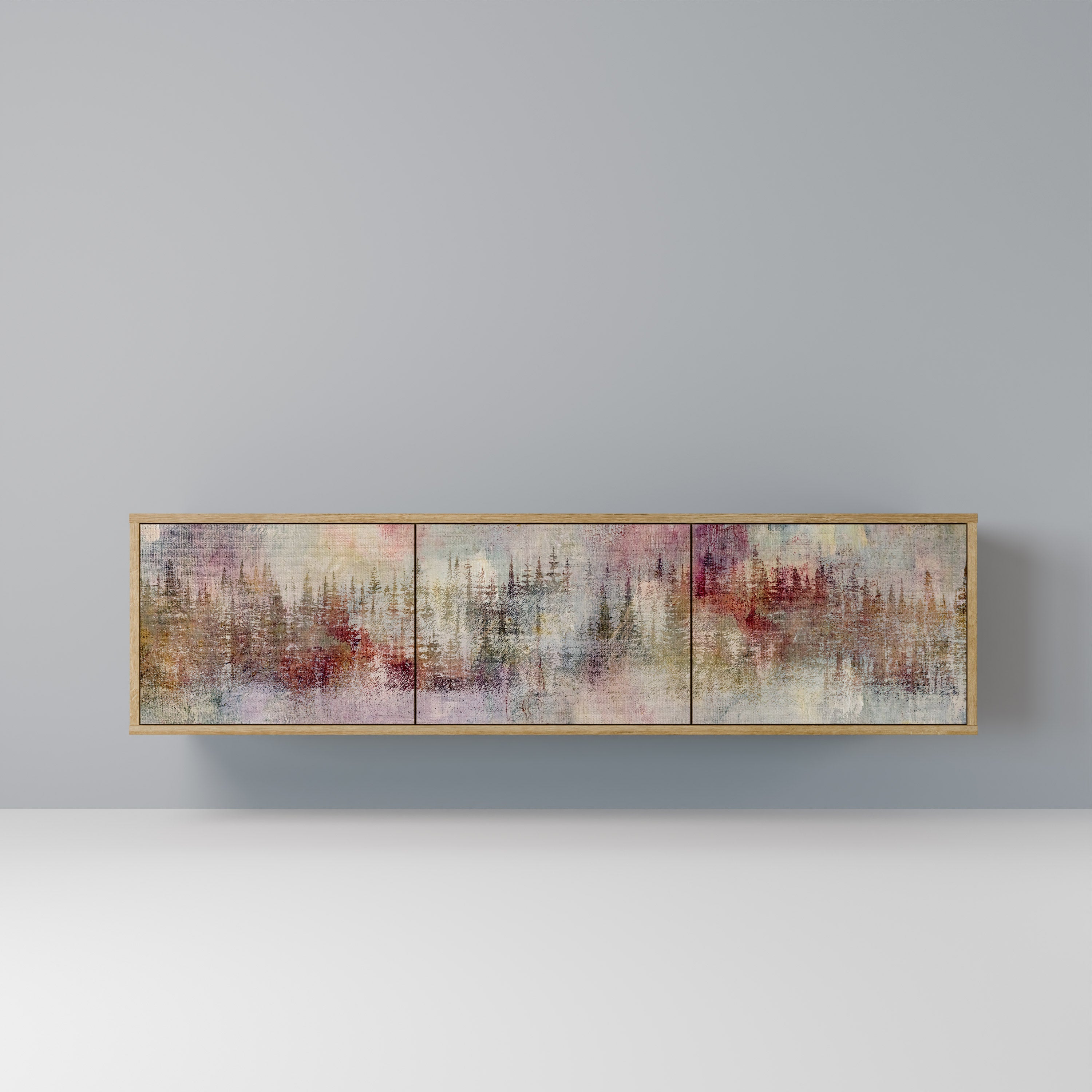 VEILED SUMMIT Móvel de TV com 3 Portas em Efeito Carvalho